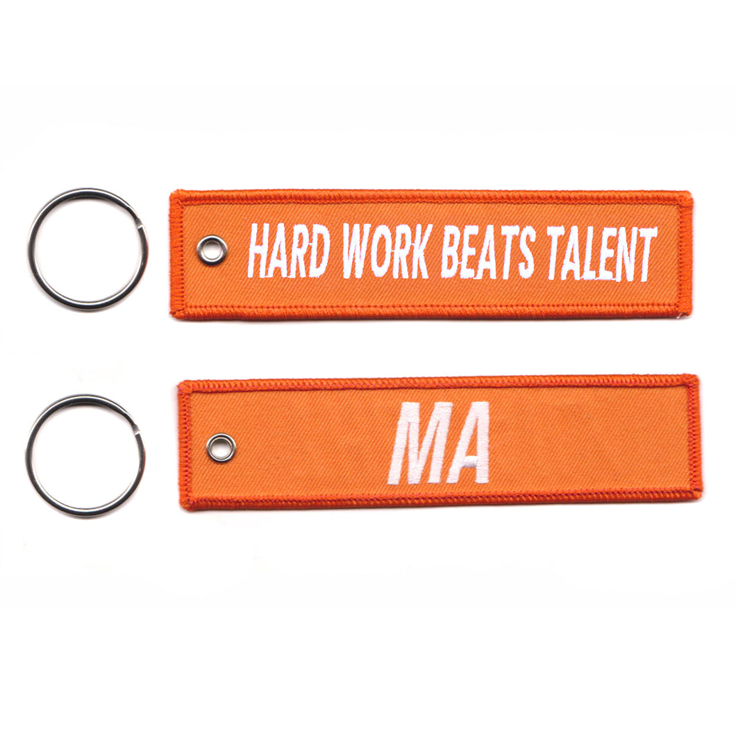 Hard Work Beats Talent Orange Jet Tag