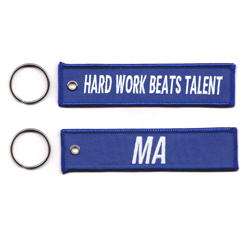 Hard Work Beats Talent Blue Jet Tag