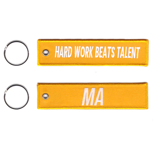 Hard Work Beats Talent Yellow Jet Tag