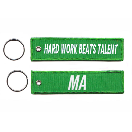 Hard Work Beats Talent Green Jet Tag